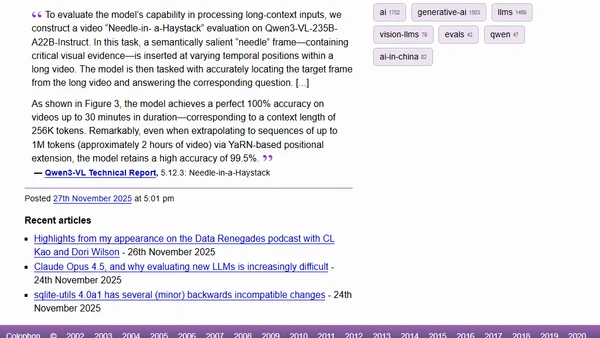 Quoting Qwen3-VL Technical Report