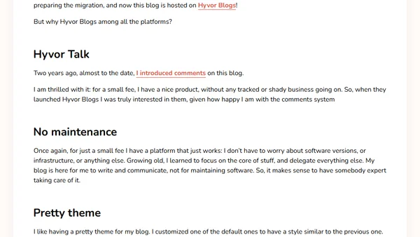 Moving to HyvorBlogs