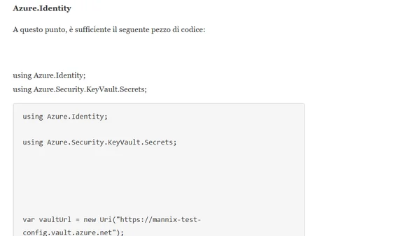 Azure: connettersi ad un vault da una web application on prem