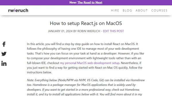 How to setup React.js on MacOS
