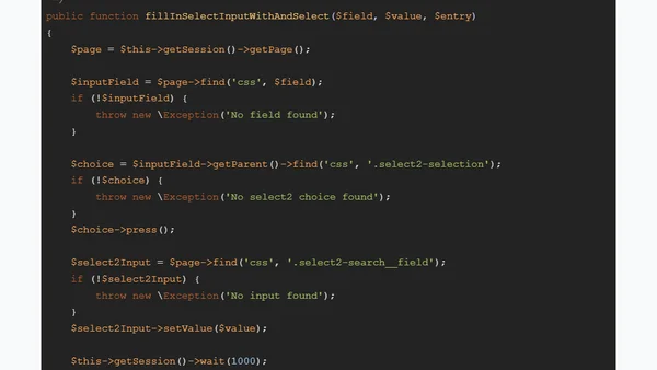 Manipuler un champ Select2 avec Behat