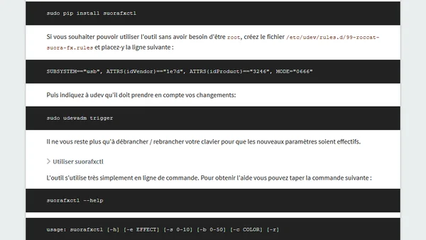 Roccat Suora FX : désactiver les arcs-en-ciel et autres licorneries sous Linux
