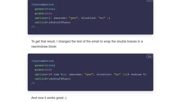 Escape Liquid in ConvertKit (so you can use double braces)