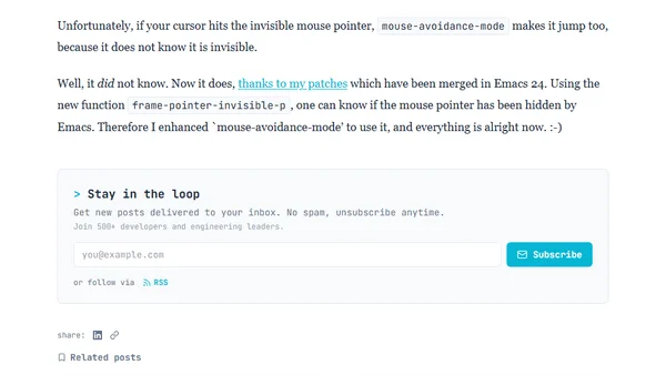 Enhancing Emacs mouse avoidance