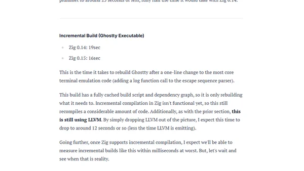 Zig Builds Are Getting Faster