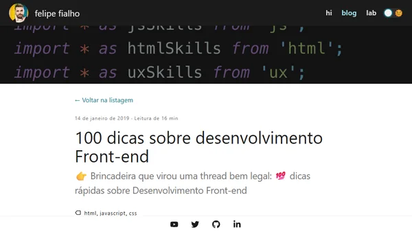 100 dicas sobre desenvolvimento Front-end