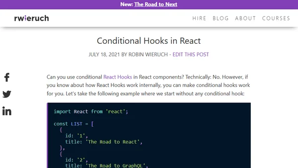 Conditional Hooks in React