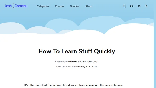 How To Learn Stuff Quickly