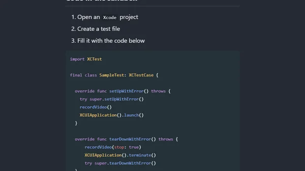 Video recording of failed tests on iOS