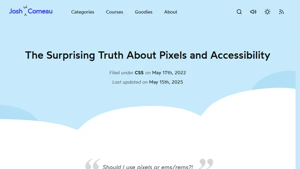 The Surprising Truth About Pixels and Accessibility