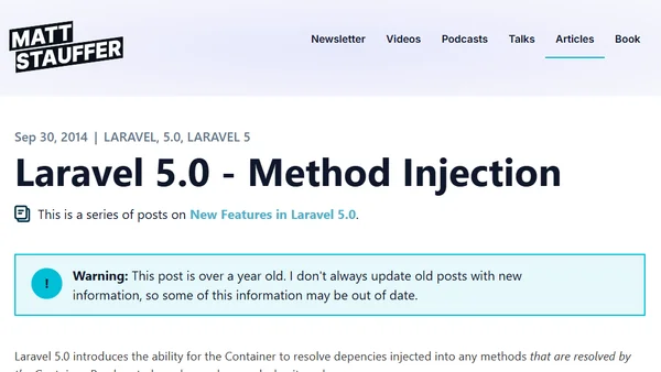 Laravel 5.0 - Method Injection