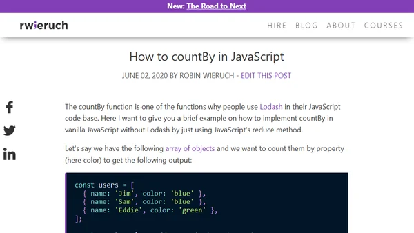 How to countBy in JavaScript