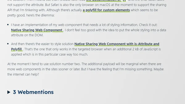 Tinkering with Web Components
