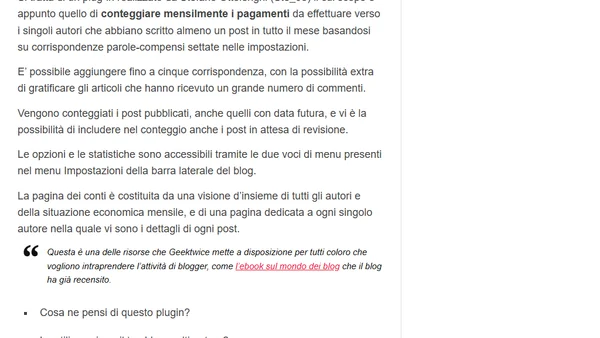 Geektwice Monthly Counter: un plugin per Worpress per la gestione dei conti