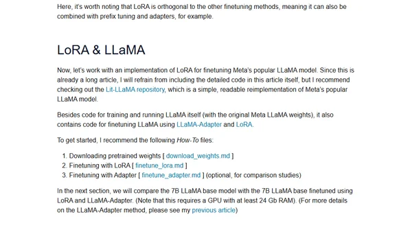 Parameter-Efficient LLM Finetuning With Low-Rank Adaptation (LoRA)