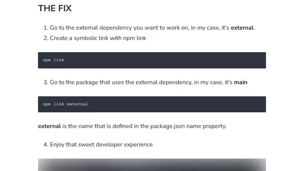 Npm link for local development