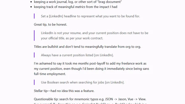 Re: I Read “The Tech Resume Inside Out” and Updated My Resume