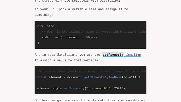 Styling a CSS pseudo-element with JavaScript