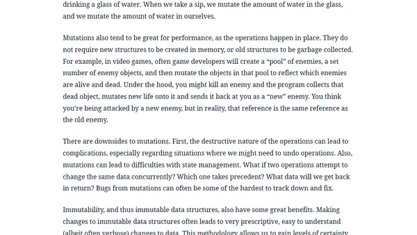 Just Enough FP: Immutability