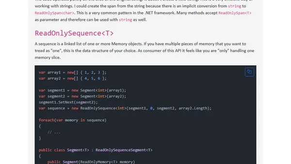 Span / Memory / ReadOnlySequence in C#
