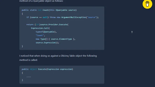 Issue in non Generic Execute Method in DbLinq.Data.Linq.Implementation.QueryProvider