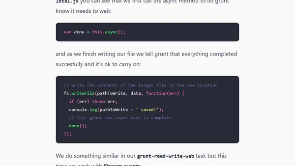 Asynchronous Grunt Tasks