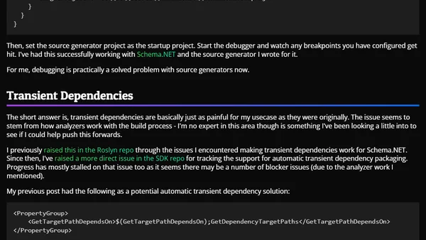The pain points of C# source generators: February 2022 Update