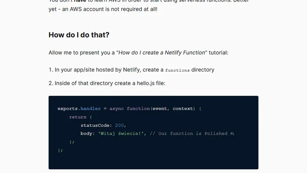 AWS (?) made simple: What is a Netlify function?