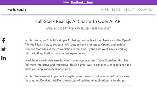 Full-Stack React.js AI Chat with OpenAI API