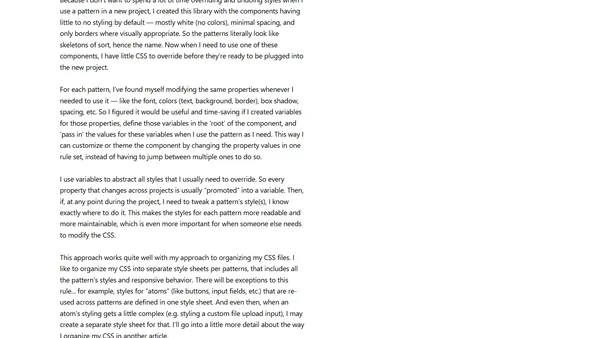 Global and Component Style Settings with CSS Variables