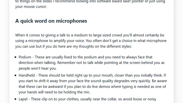 My tips on giving technical talks