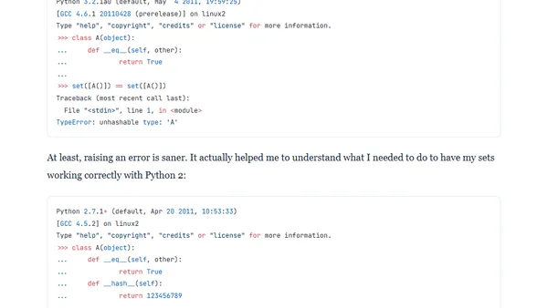 Python sets comparisons