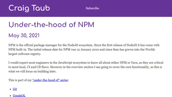 Under-the-hood of NPM