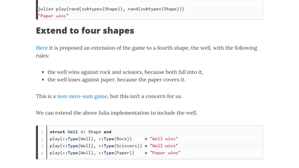 Rock–paper–scissors game in less than 10 lines of code