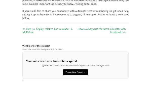 Automated Xcode version and build numbering via Git