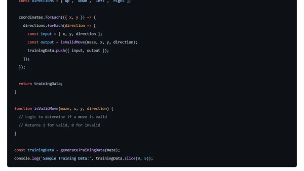 Solving an ASCII Maze with a Neural Network in JavaScript