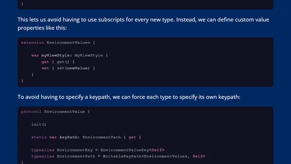 Creating custom environment values in SwiftUI