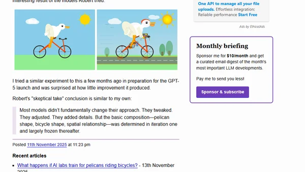 Agentic Pelican on a Bicycle