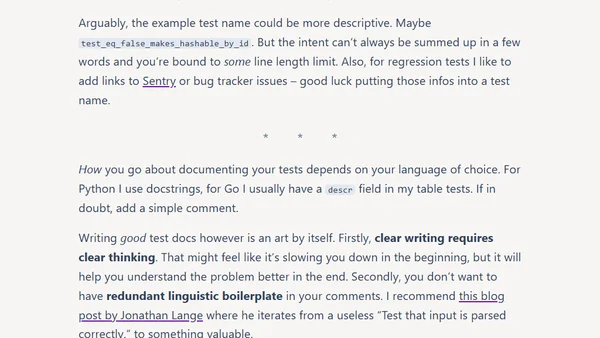 Why You Should Document Your Tests