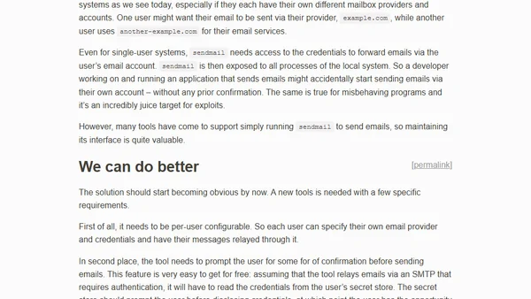 Thoughts on sendmail in 2023