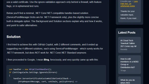 How to ignore SSL validation errors in a HttpClient in C#?