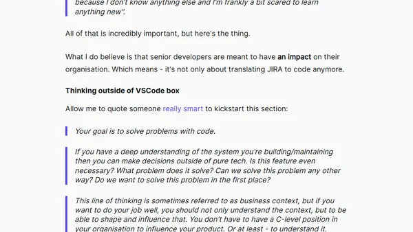 So, what does it mean to be a senior developer?