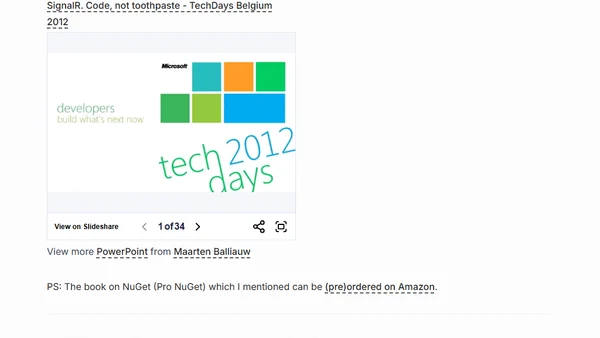 Slides for TechDays Belgium 2012: SignalR