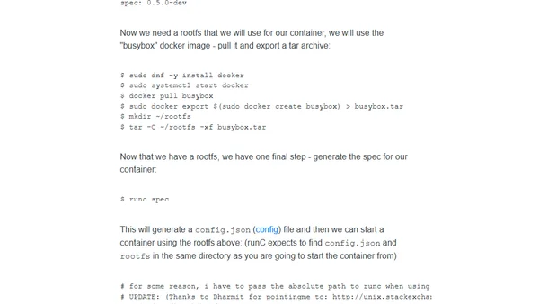 runC and libcontainer on Fedora 23/24