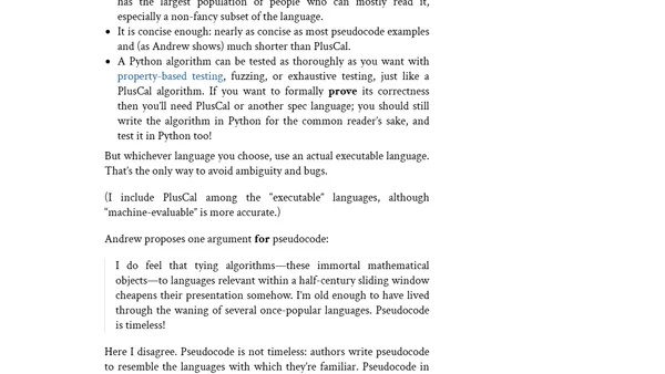 Pseudocode Is Not Durable