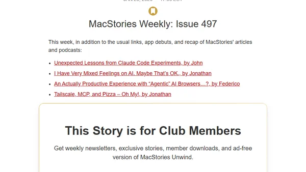 MacStories Weekly: Issue 497