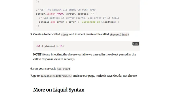Intro to Fastify & The Liquid Templating Language