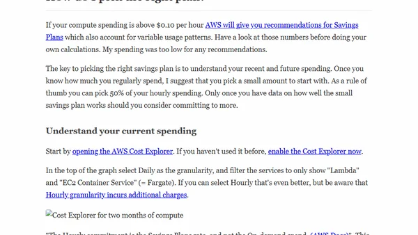 How to pick the right Compute Savings Plan for Serverless Workloads on AWS