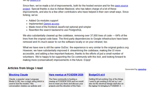 godocs.io six months later