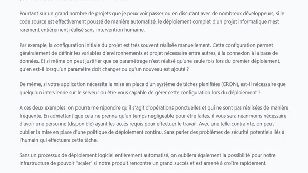 Les déploiements automatisés